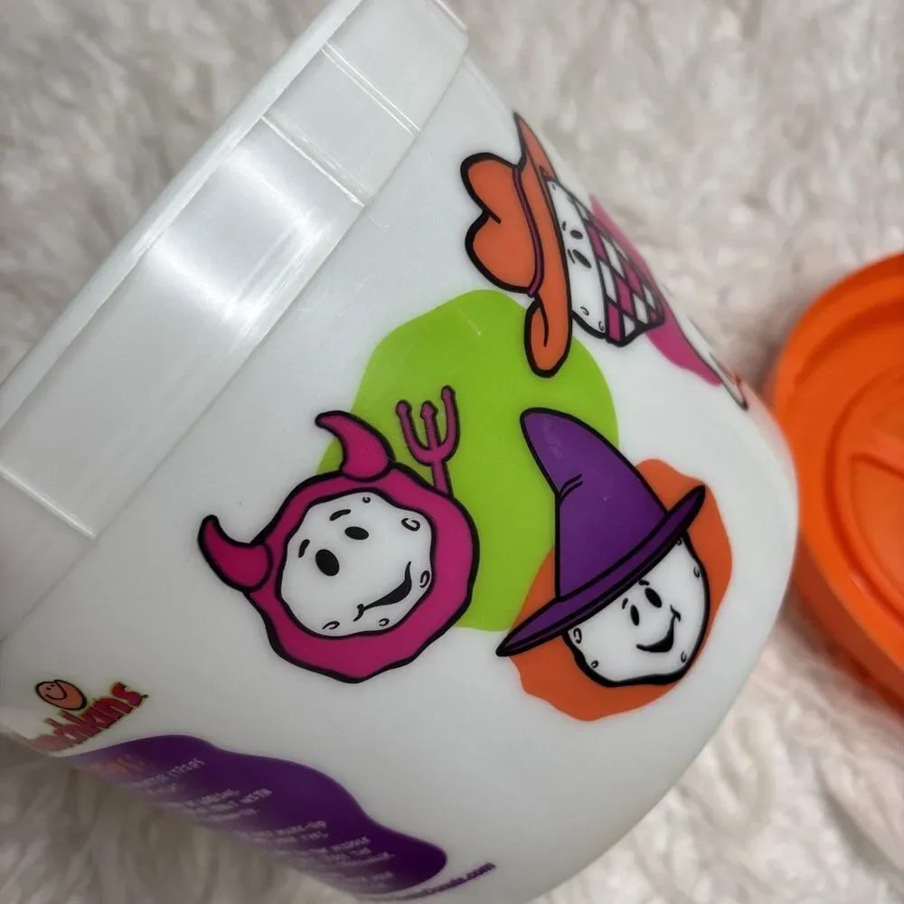 Dunkin Donuts Happy Halloween Munchkins Bucket Glow In The Dark With Lid